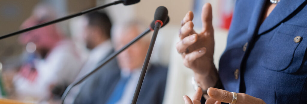 Person giving a speech