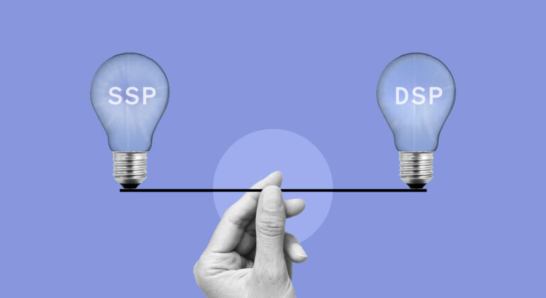 Hand holding a wire connecting two light bulbs with the words "SSP" and "DSP" within.